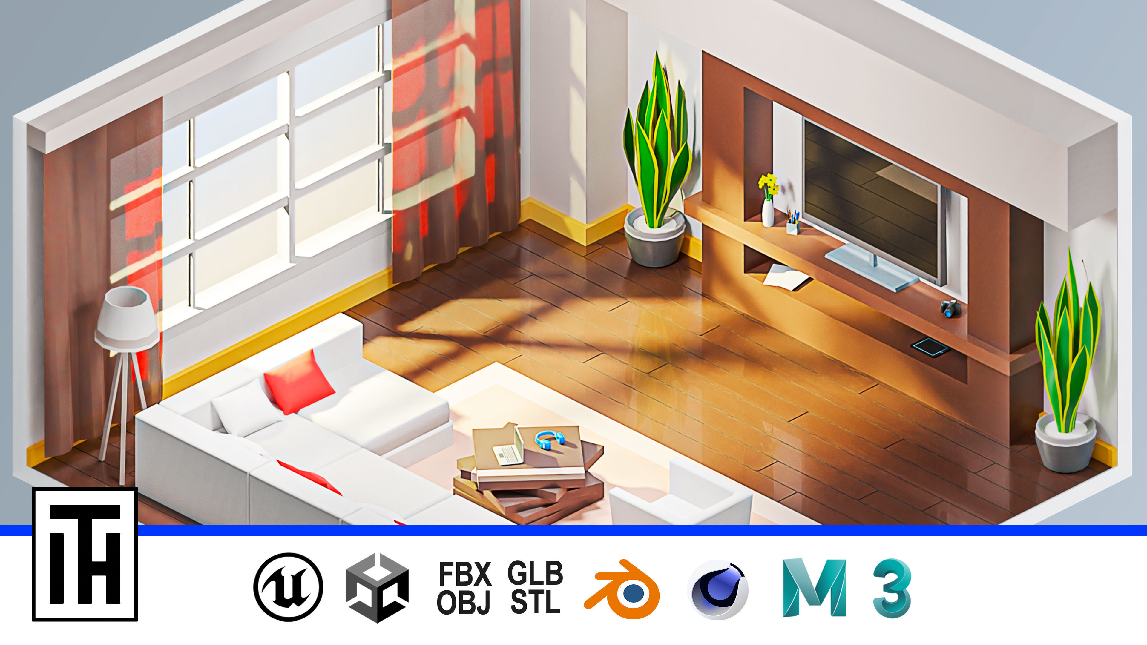 Room 21 Low-poly 3D model_1