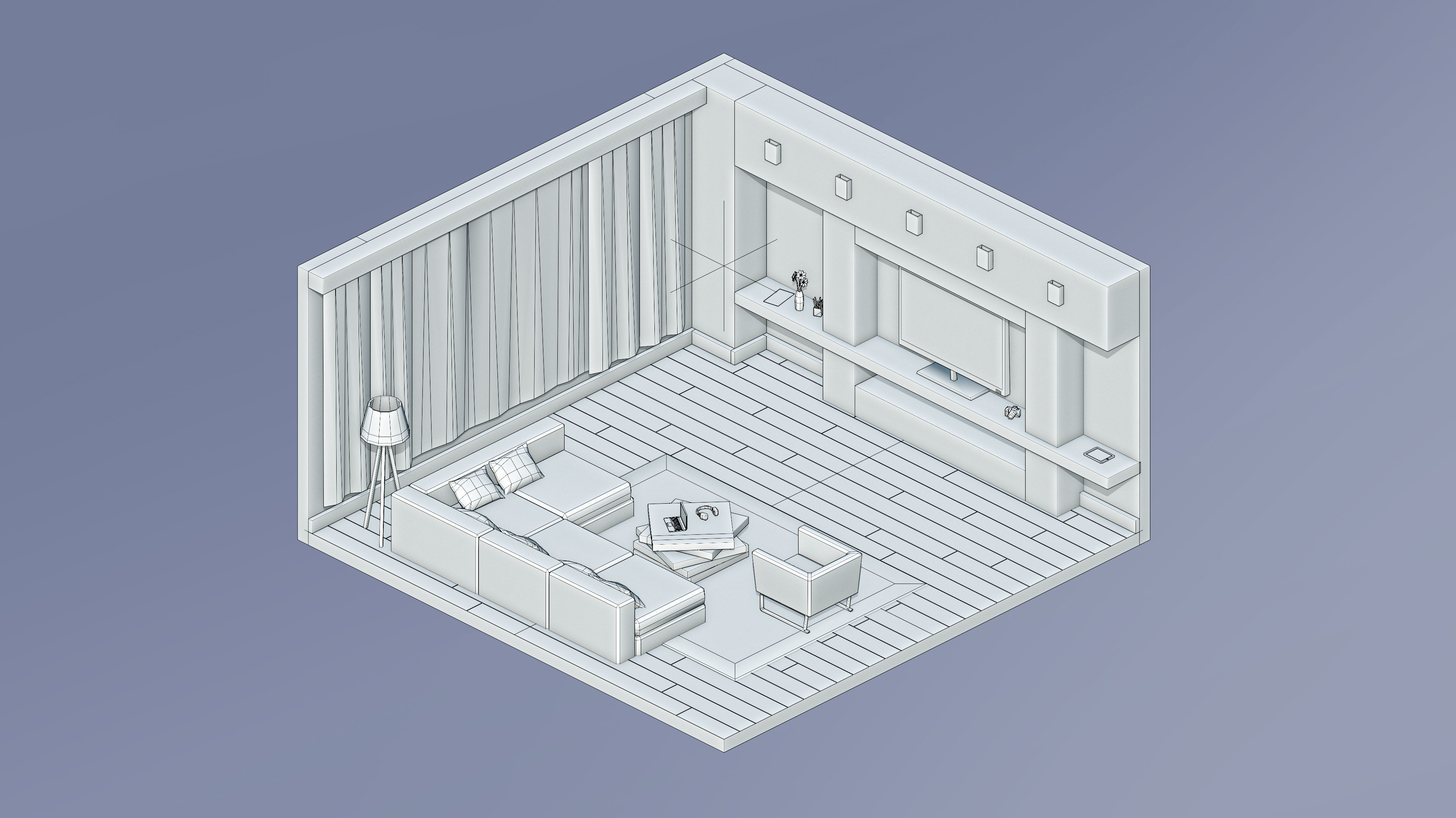 Room 21 Low-poly 3D model_5