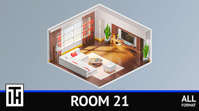 Room 21 Low-poly 3D model