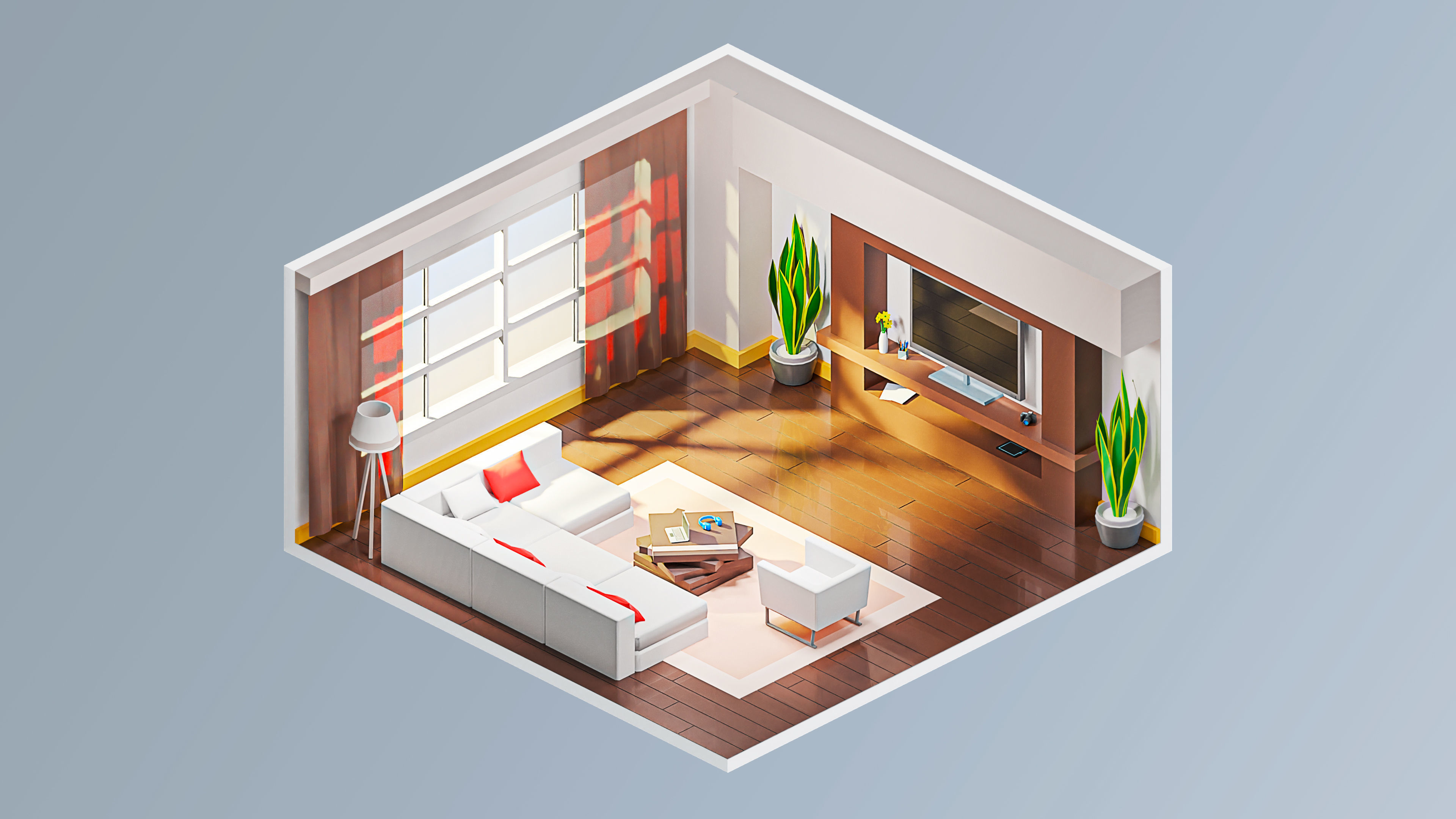 Room 21 Low-poly 3D model_3