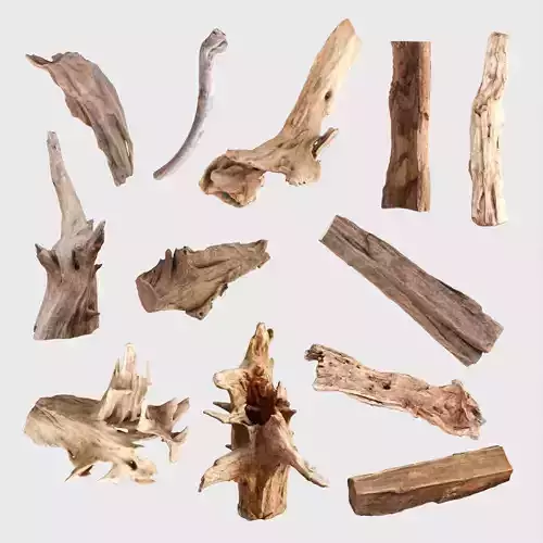 PSscanned Woodchips Pack 1 Low-poly 3D model