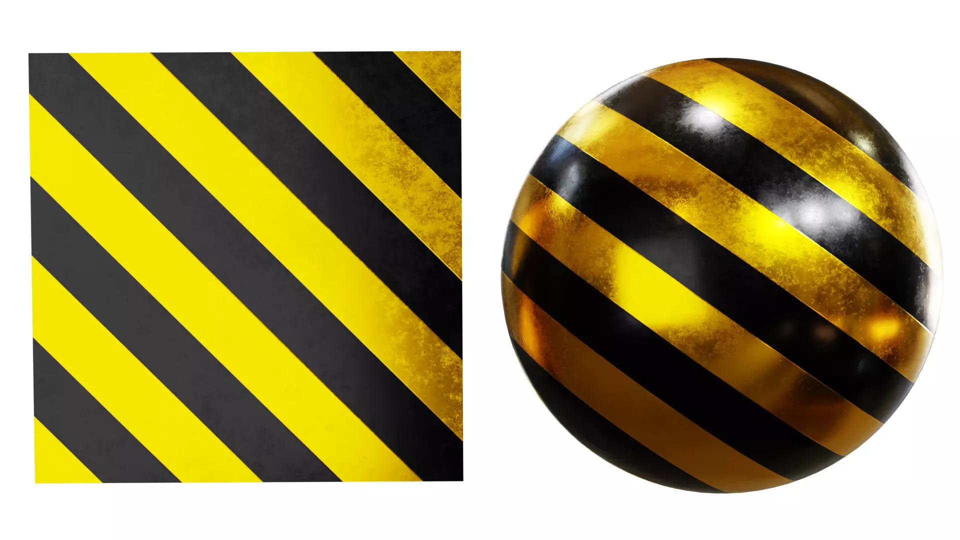Procedural Caution Stripes Material Texture