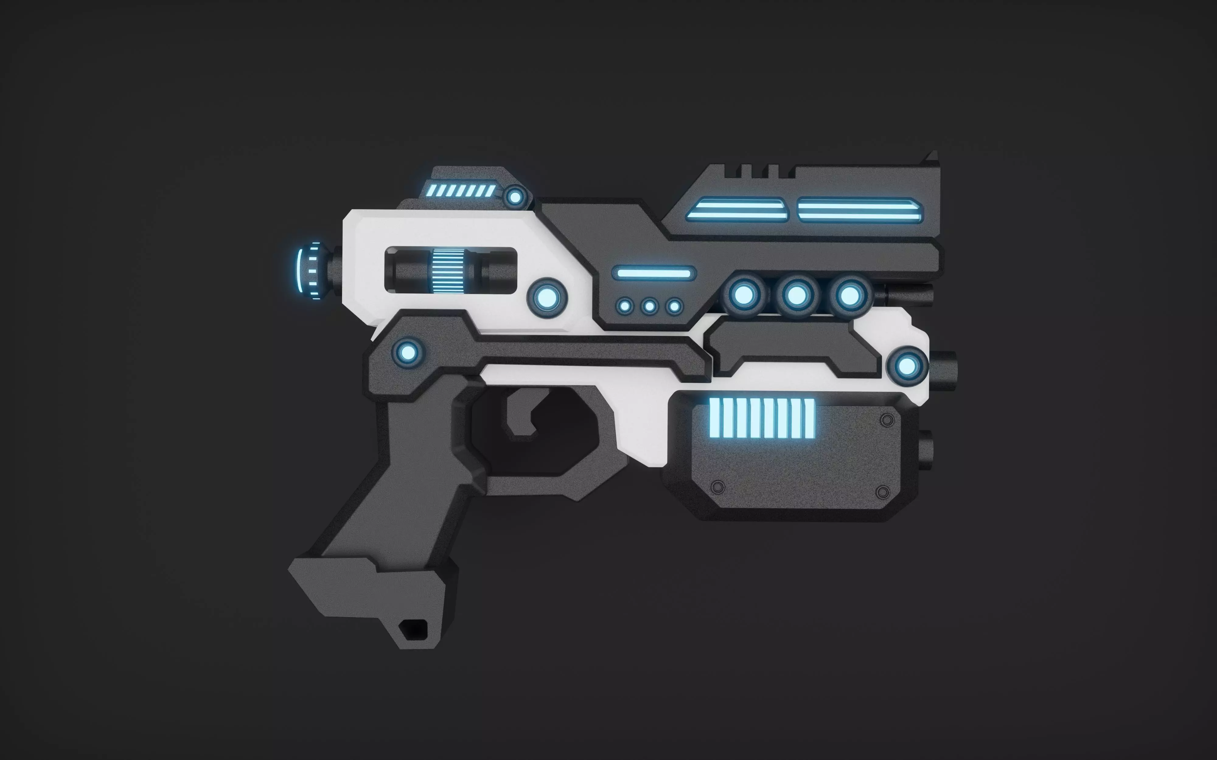 scifi gun game asset 3D model