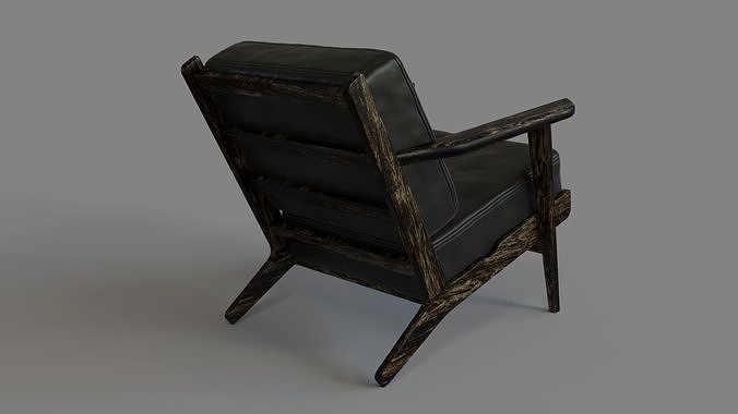 Irondale Brooks Lounge Chair Ebony 3D model 3