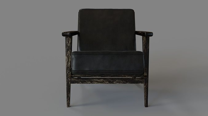 Irondale Brooks Lounge Chair Ebony 3D model 2