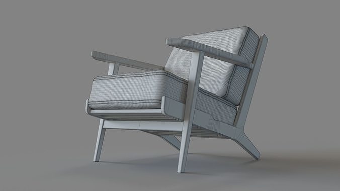Irondale Brooks Lounge Chair Ebony 3D model 6
