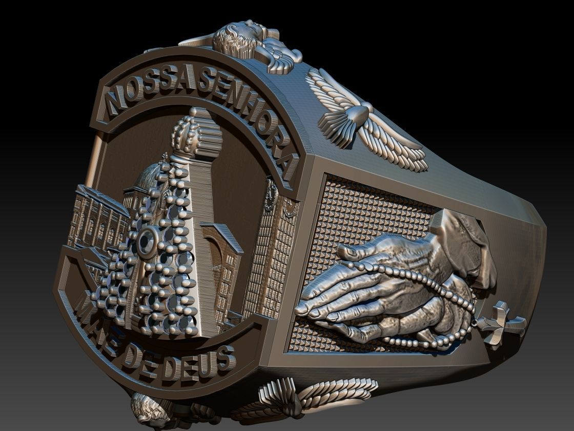Our Lady of Aparecida Ring - Nossa Senhora 3D print model_21