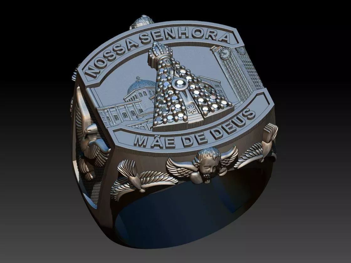 Our Lady of Aparecida Ring - Nossa Senhora 3D print model_0