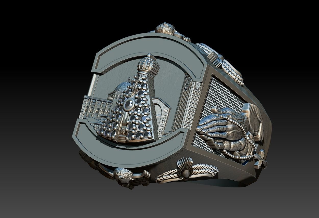 Our Lady of Aparecida Ring - Nossa Senhora 3D print model_24