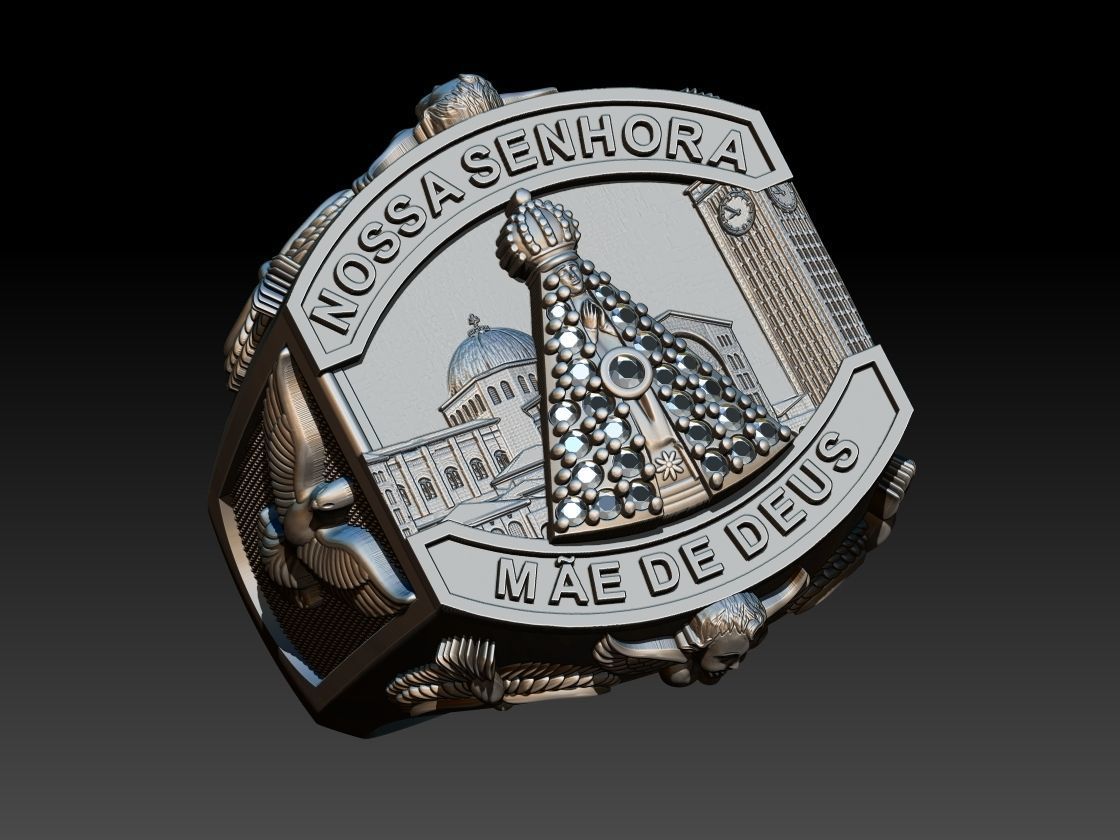 Our Lady of Aparecida Ring - Nossa Senhora 3D print model_10