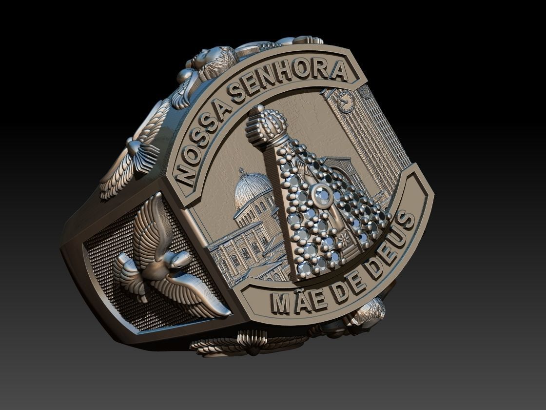 Our Lady of Aparecida Ring - Nossa Senhora 3D print model_11