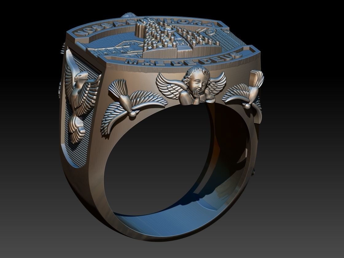 Our Lady of Aparecida Ring - Nossa Senhora 3D print model_8