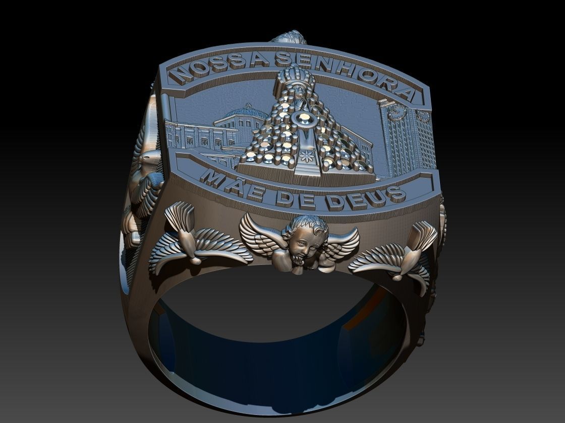 Our Lady of Aparecida Ring - Nossa Senhora 3D print model_4