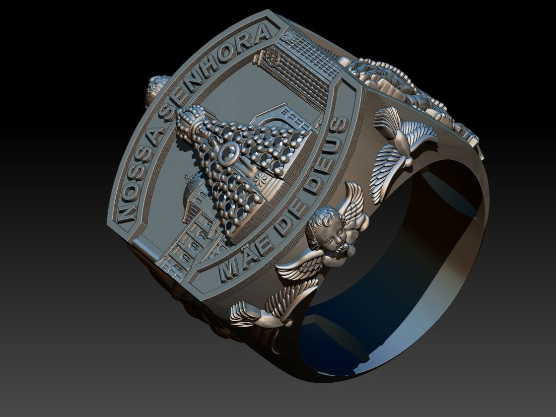 Our Lady of Aparecida Ring - Nossa Senhora 3D print model_15