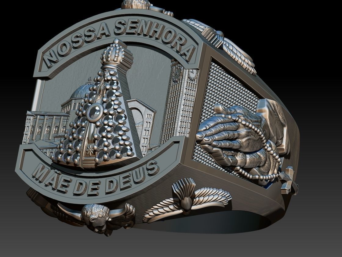 Our Lady of Aparecida Ring - Nossa Senhora 3D print model_20