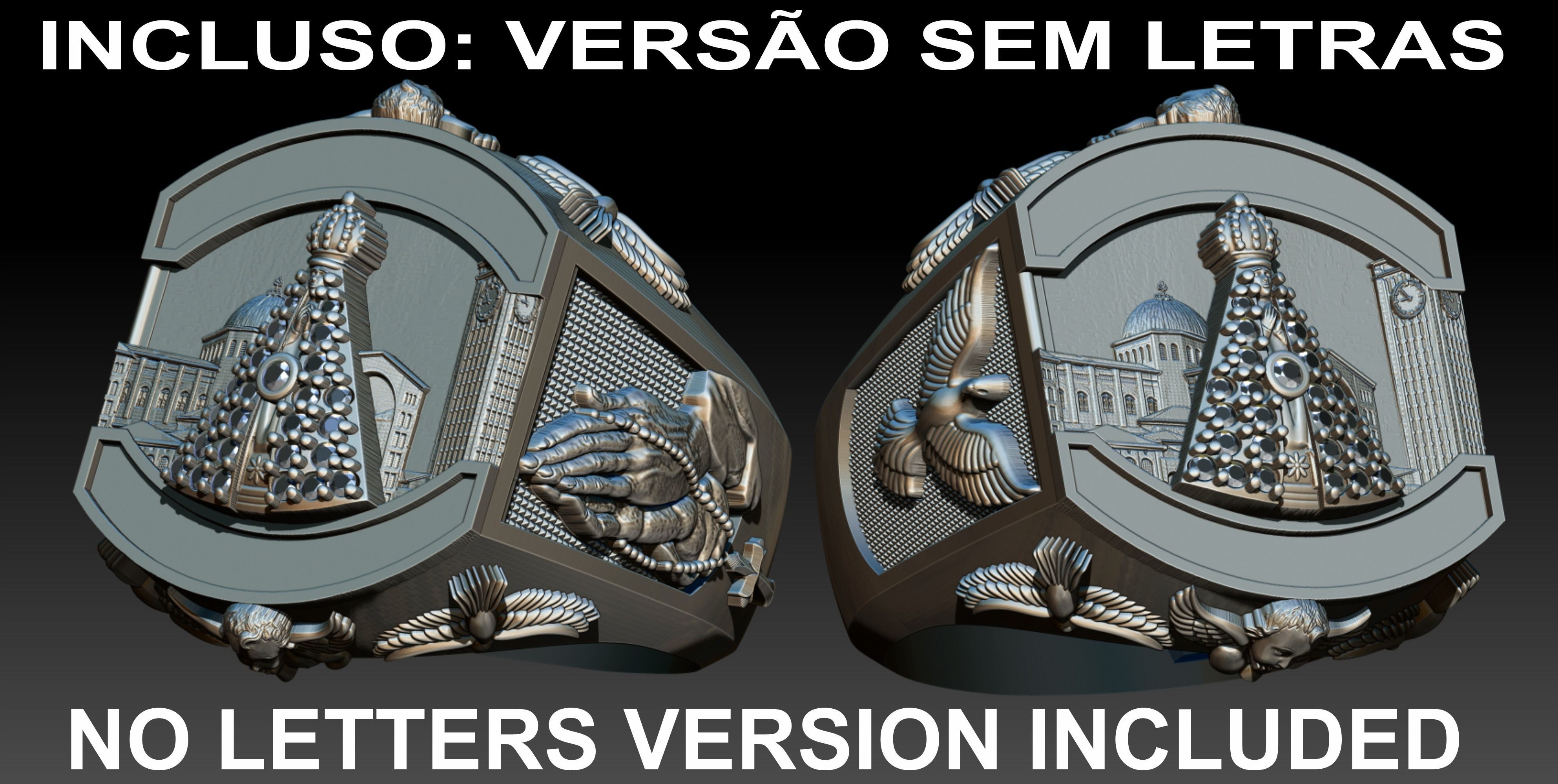 Our Lady of Aparecida Ring - Nossa Senhora 3D print model_2