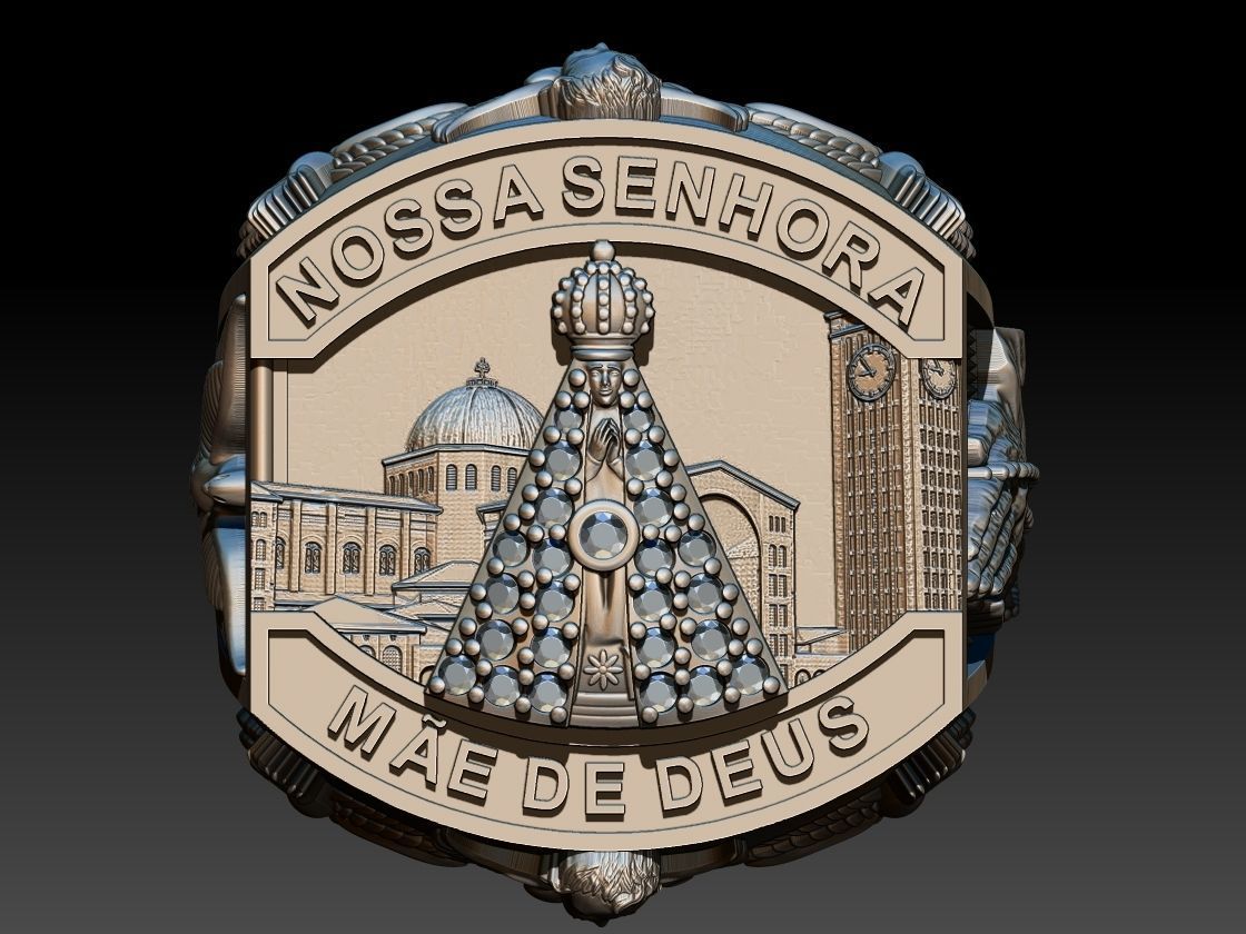 Our Lady of Aparecida Ring - Nossa Senhora 3D print model_3