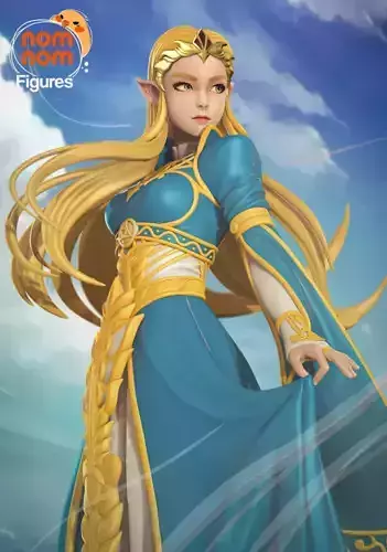Princess Zelda from Breath of the Wild 3D print model