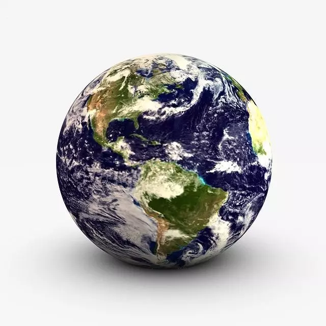 Earth from space - elements furnished Low-poly 3D model_0