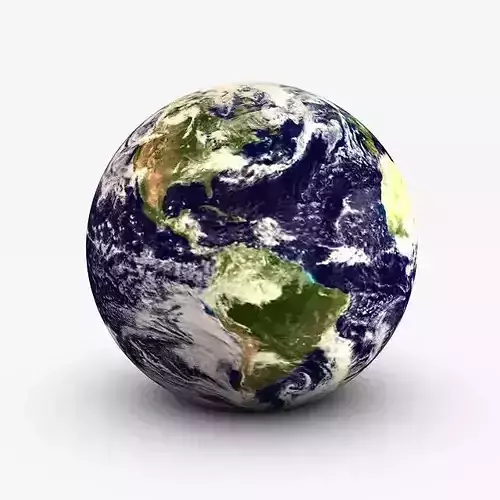 Earth from space - elements furnished Low-poly 3D model