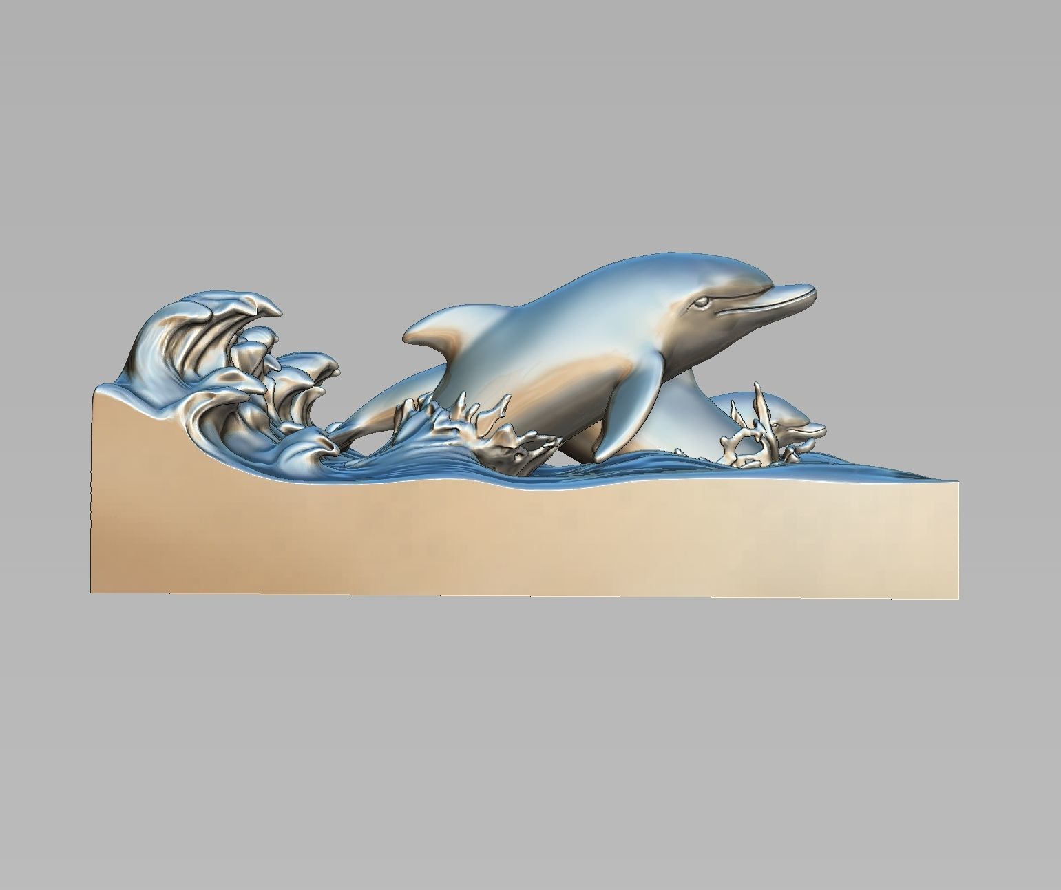 Dolphin family 3D print model_4