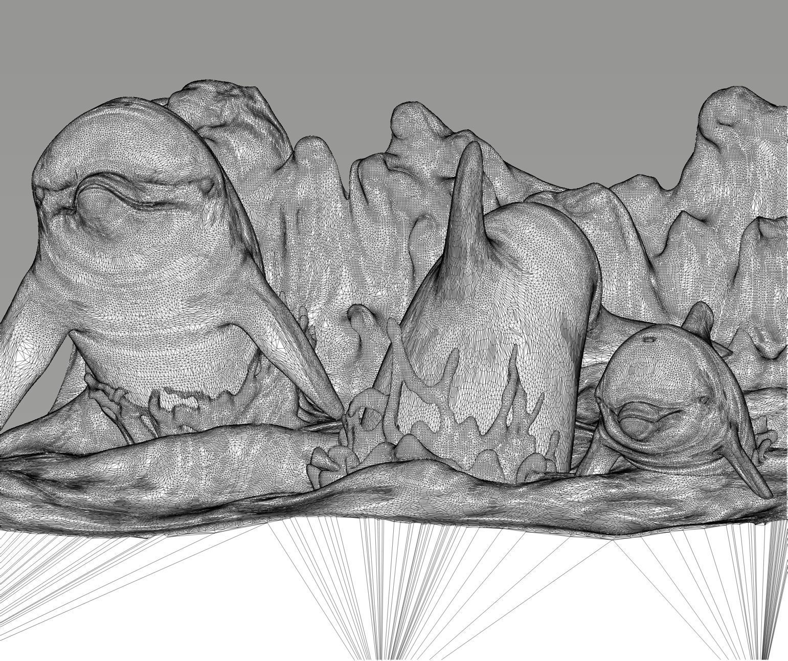 Dolphin family 3D print model_16