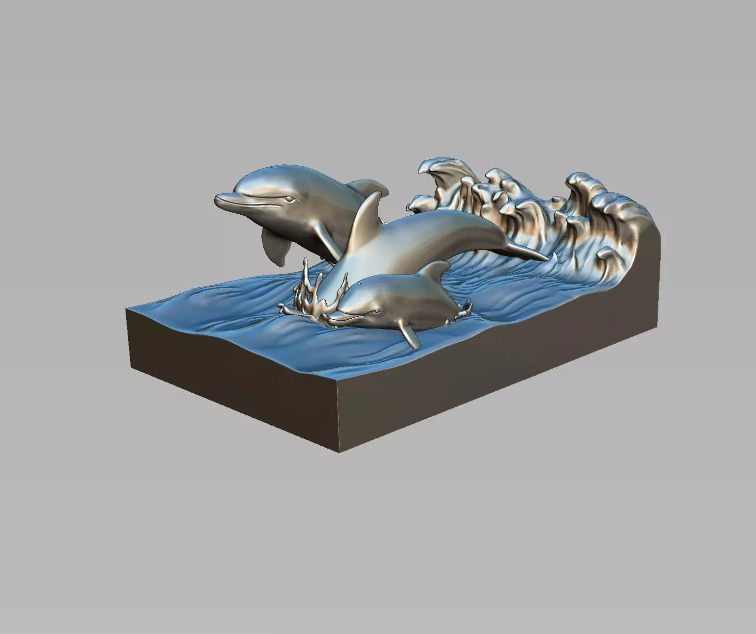 Dolphin family 3D print model_0
