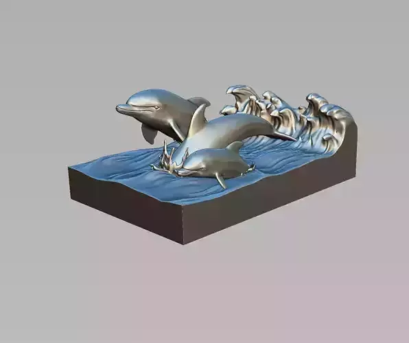 Dolphin family 3D print model