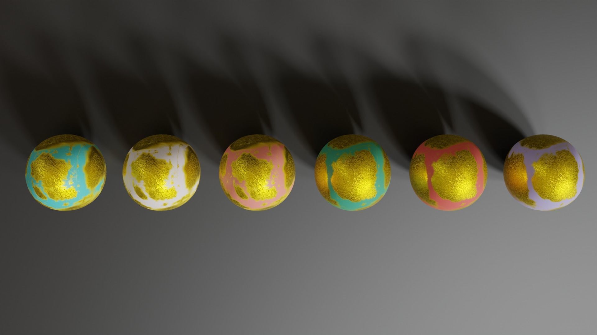 Golden Easter Eggs in Tray 3D model_1