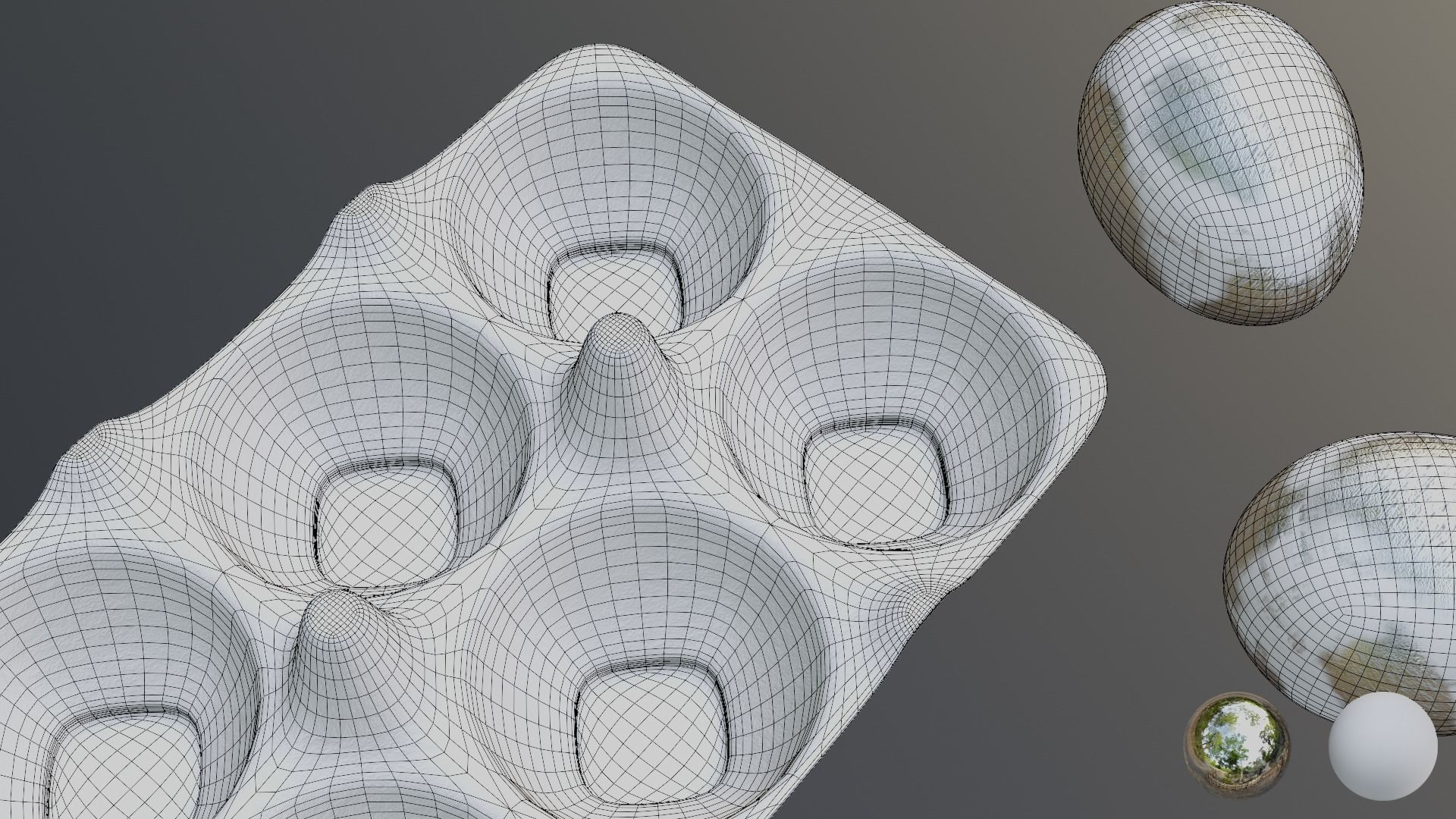 Golden Easter Eggs in Tray 3D model_13