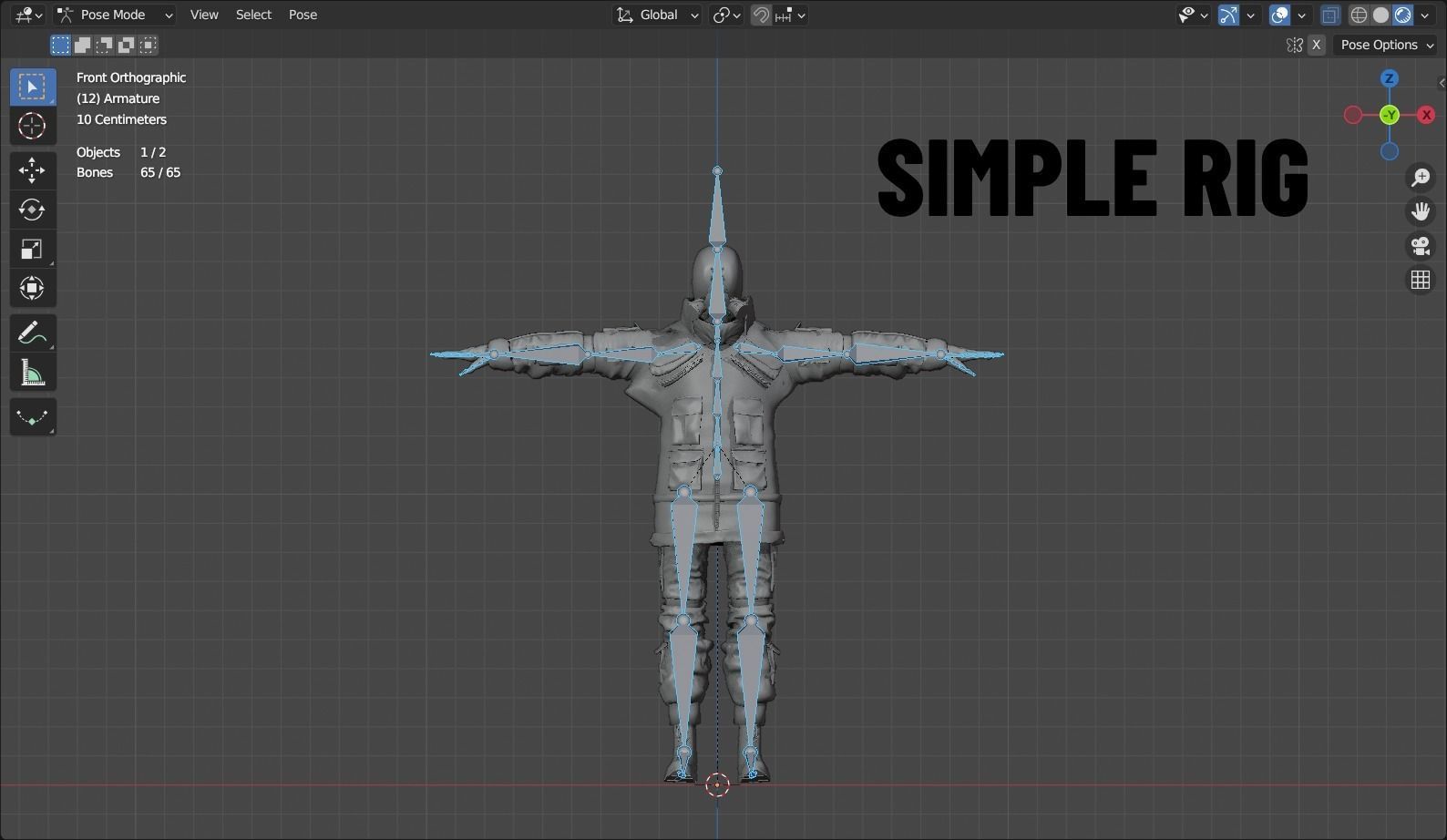Cyberpunk Character Street Wear Low-poly 3D model_8