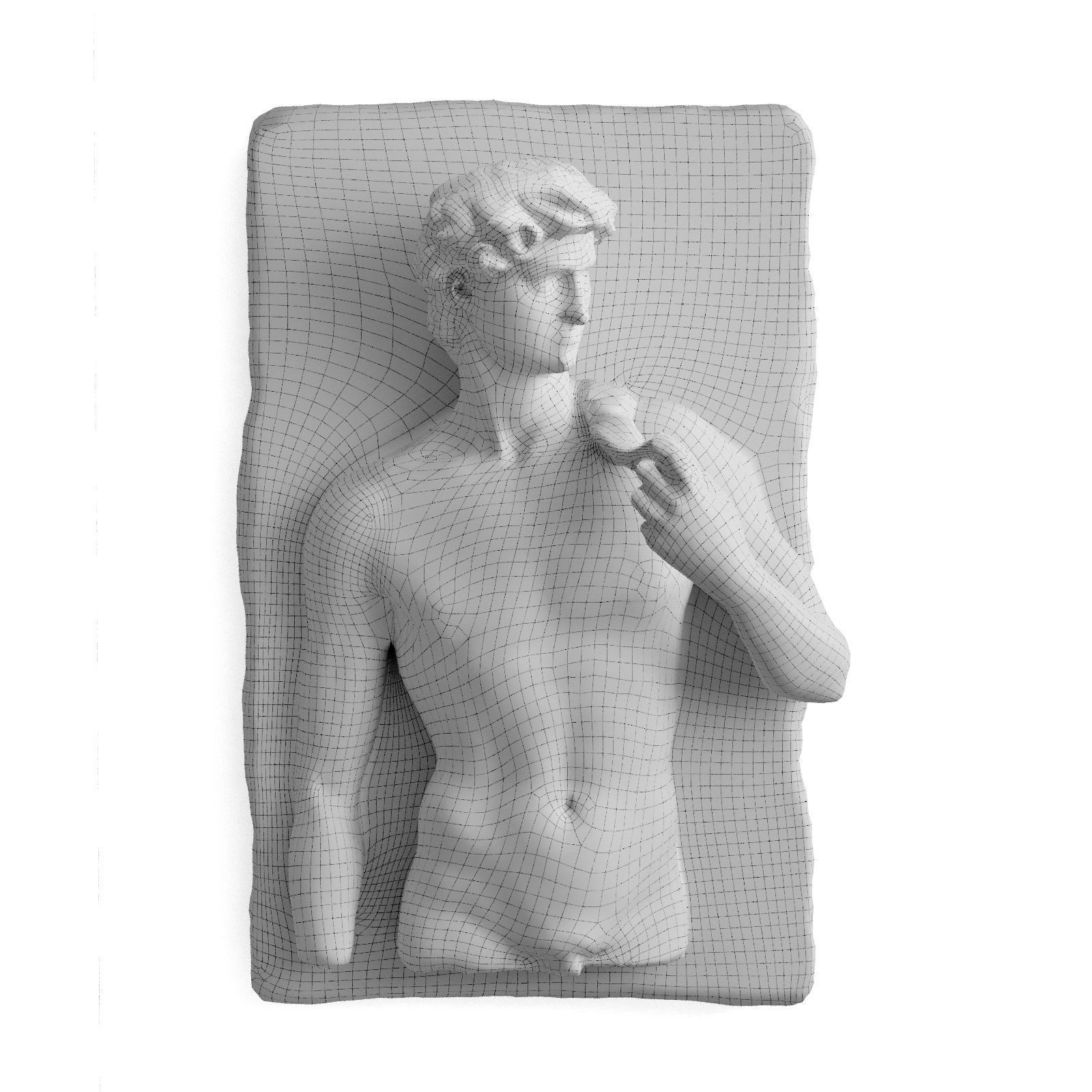 David wall relief 3D model_5