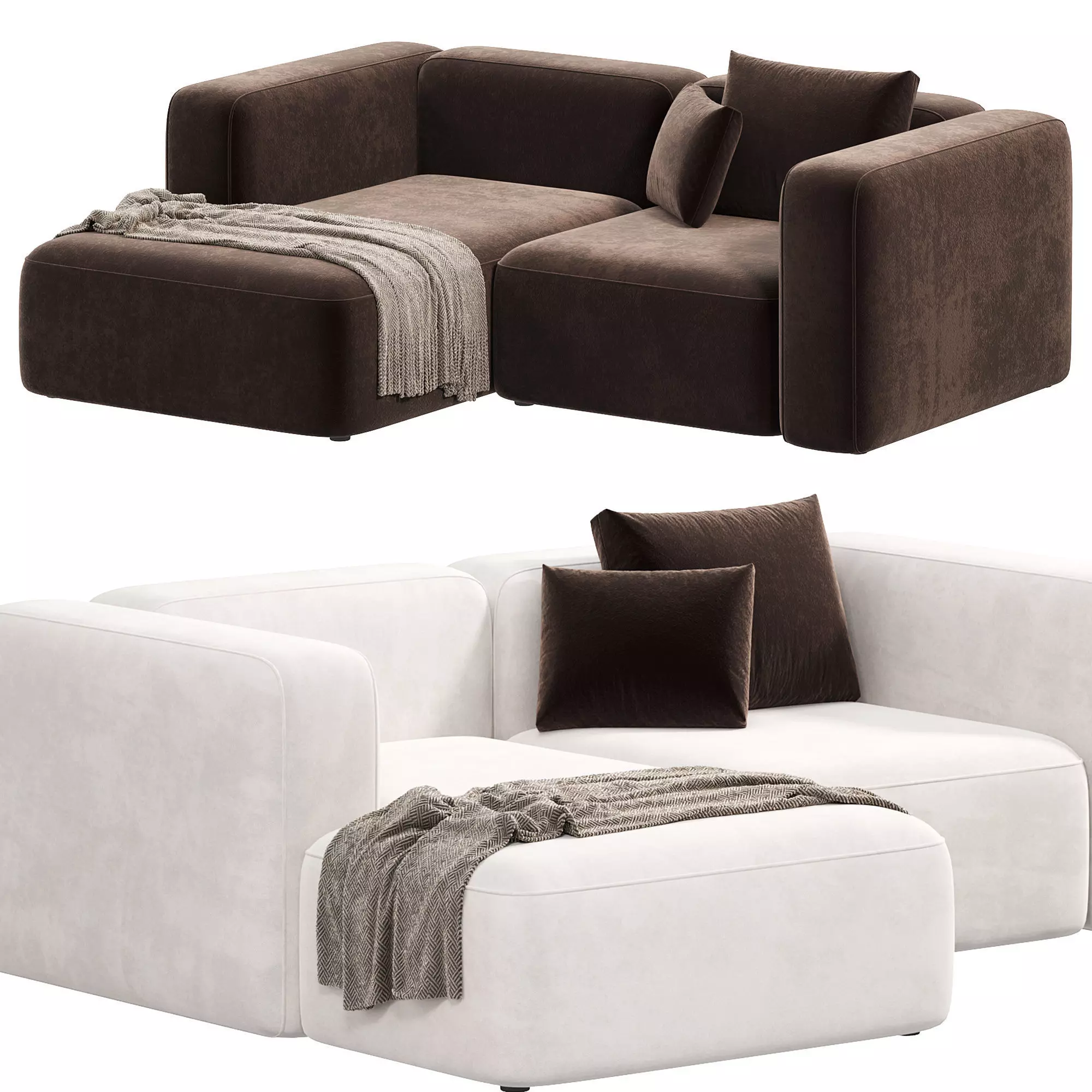 BASECAMP CHAISELOUNGE left Modular Sofa by makenordic 7 3D model