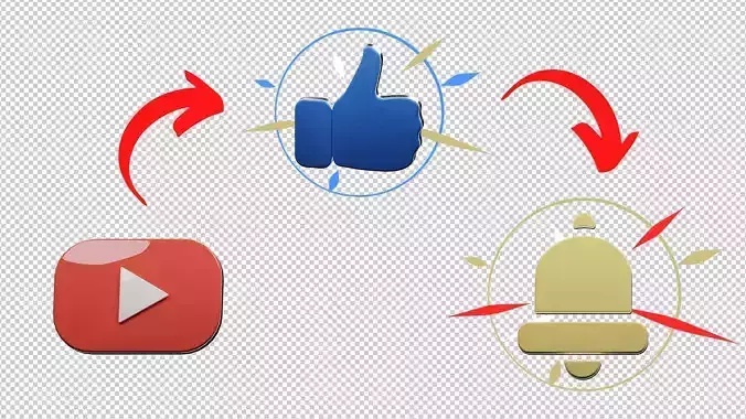 You tube logo like and bell collection