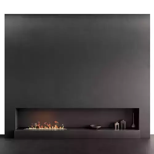 Wall With Biofireplace 3D model