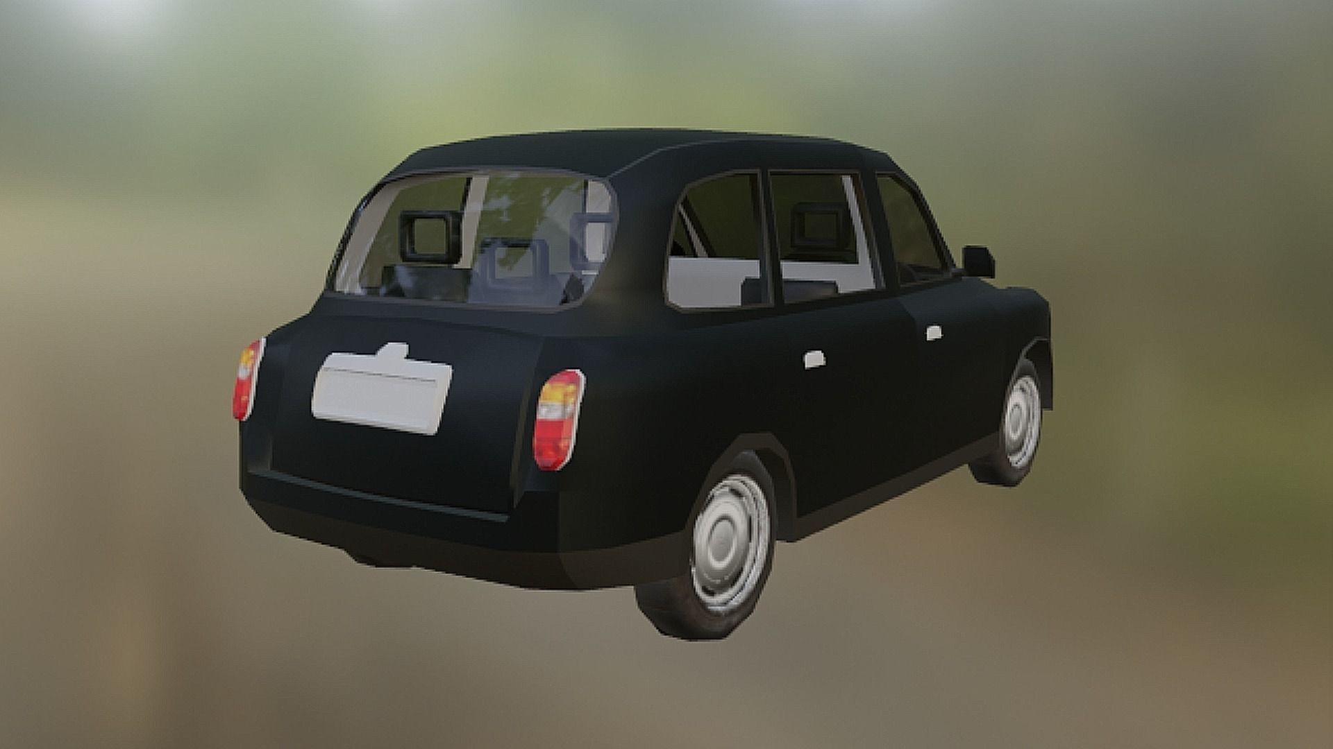 London Taxi TX4 Black Cab Low-poly 3D model_1