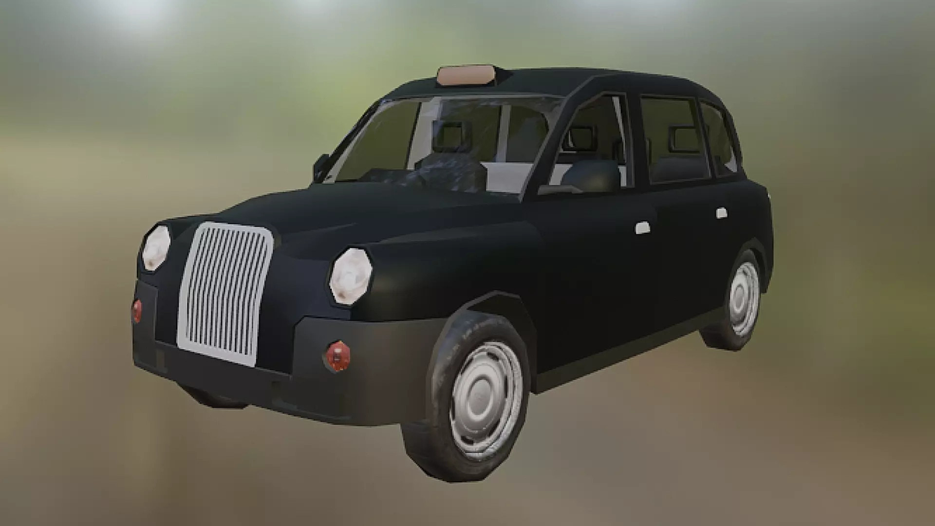London Taxi TX4 Black Cab Low-poly 3D model_0