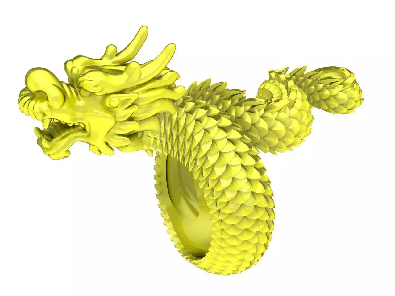 Majestic Chinese Dragon Ring for Men 4769 3D print model