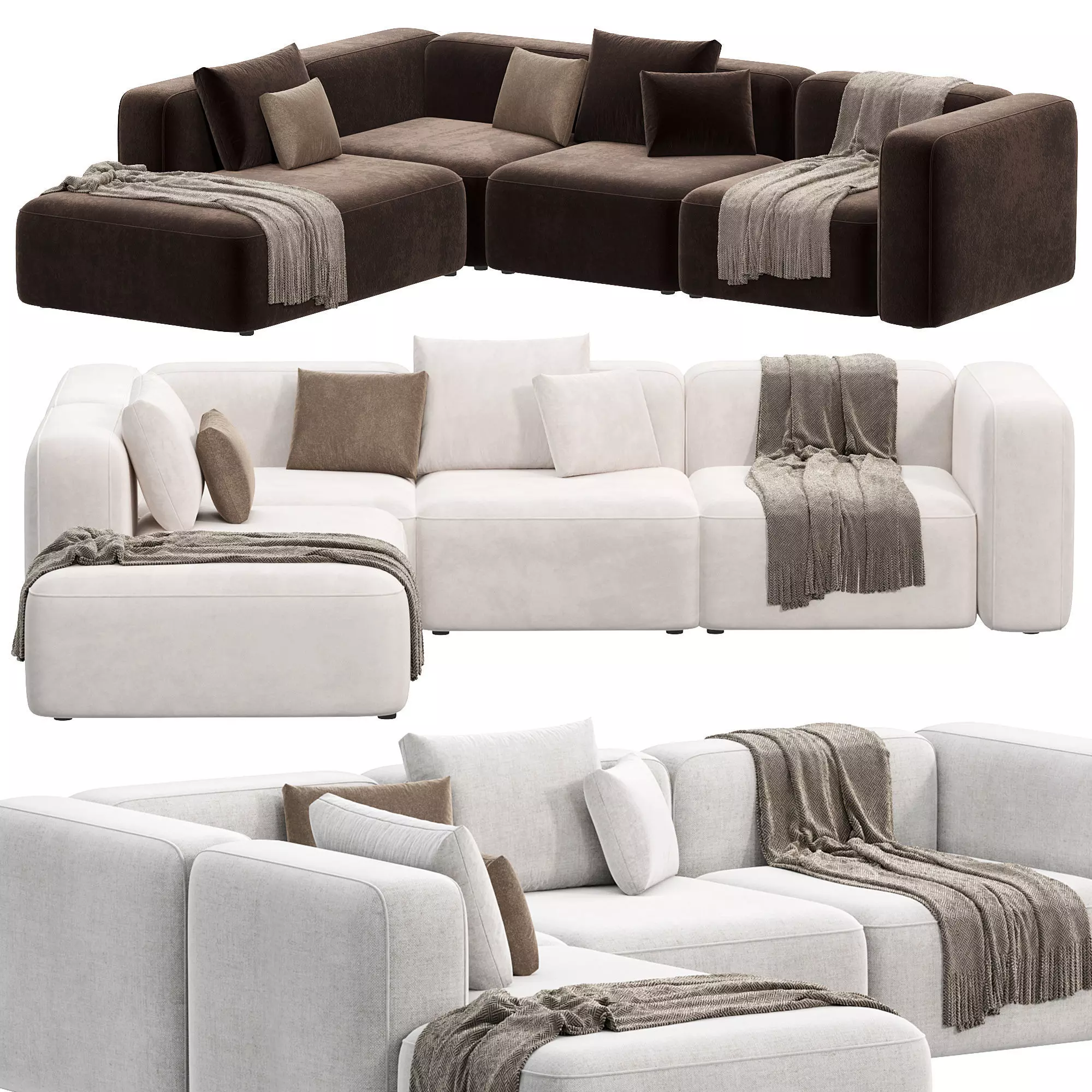 BASECAMP CHAISELOUNGE left Modular Sofa by makenordic 8 3D model