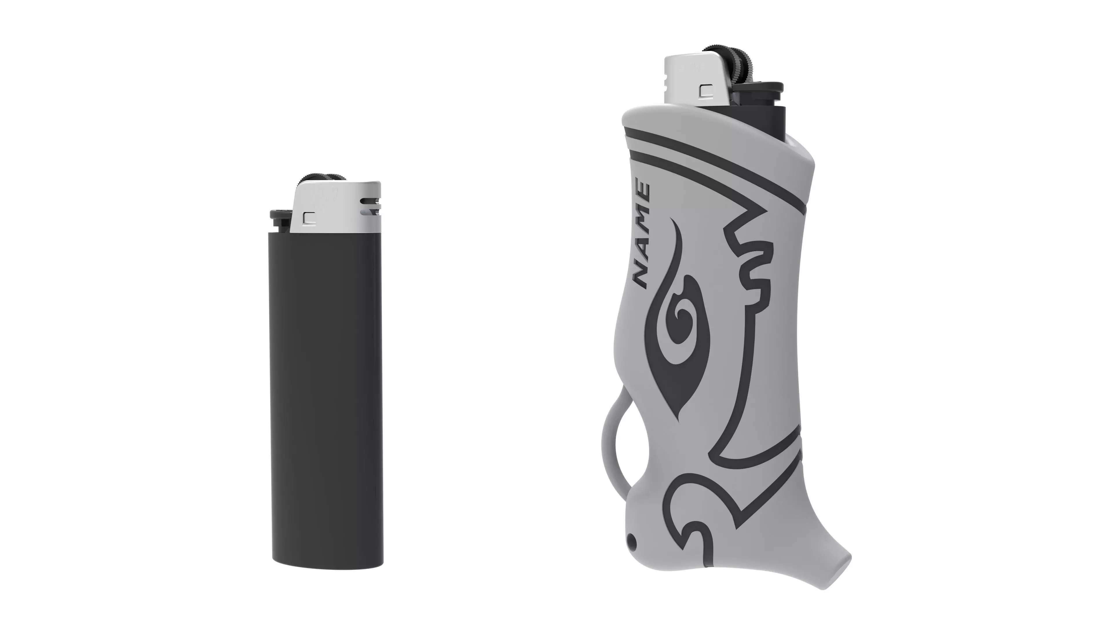Toker Poker Lighter case-big Lighter- Custom name 3D Printing 3D print model