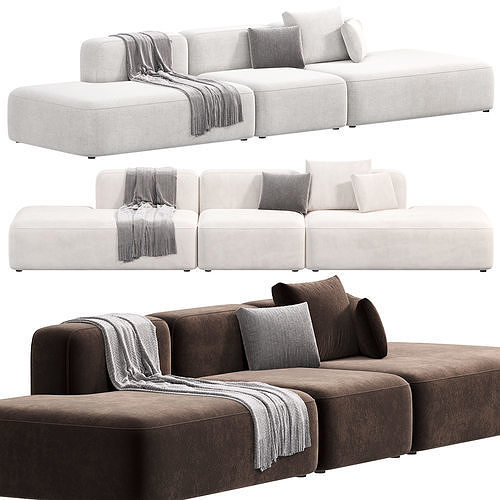 BASECAMP CHAISELOUNGE left Modular Sofa by makenordic 9 3D model
