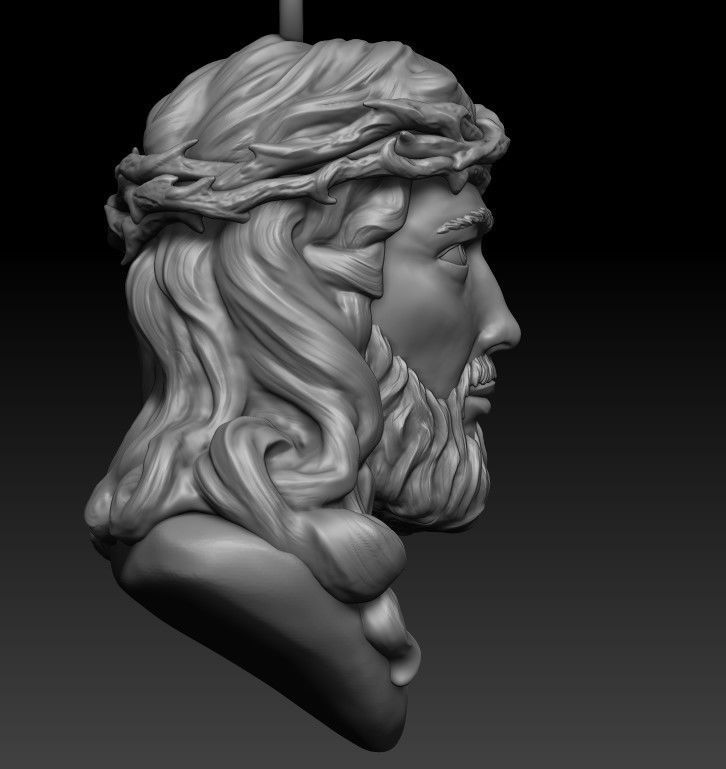 jesus pendant 3D print model_2