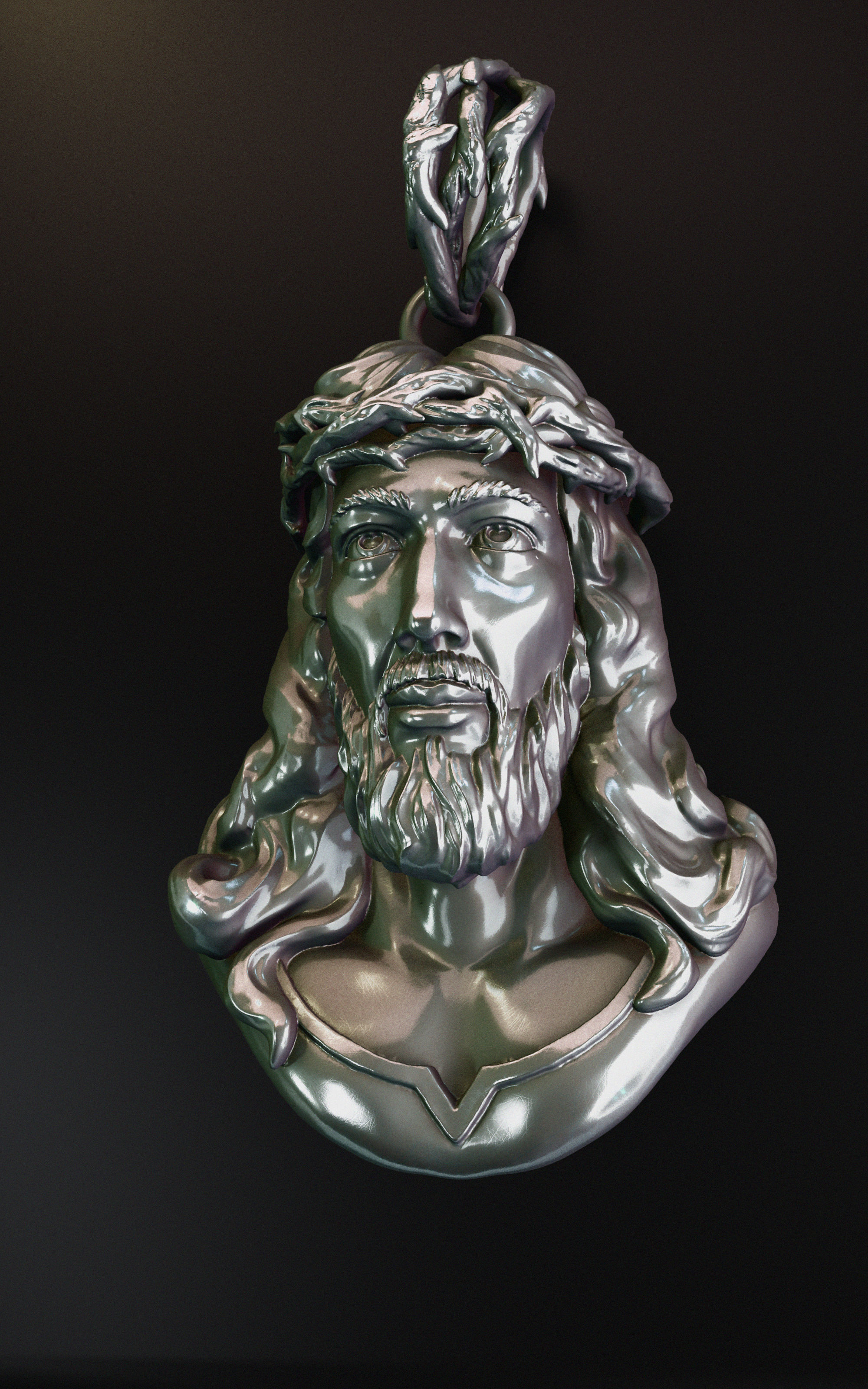 jesus pendant 3D print model_8