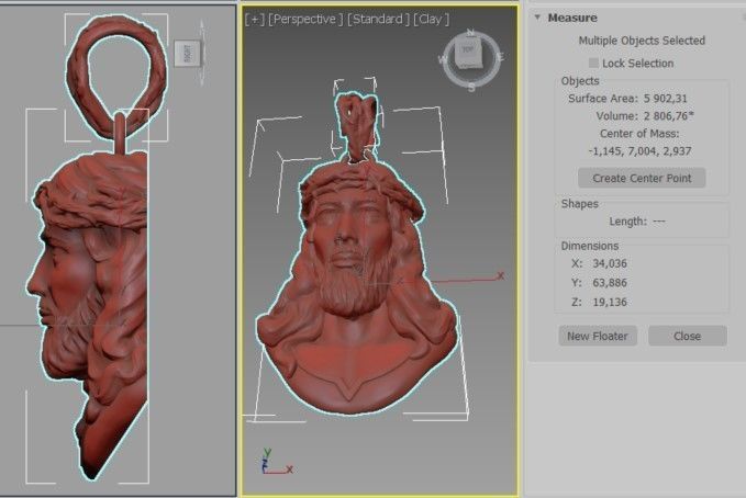 jesus pendant 3D print model_9