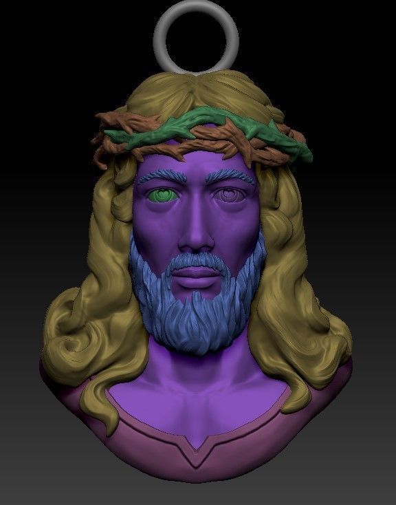 jesus pendant 3D print model_7