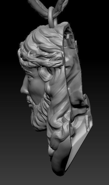 jesus pendant 3D print model_4