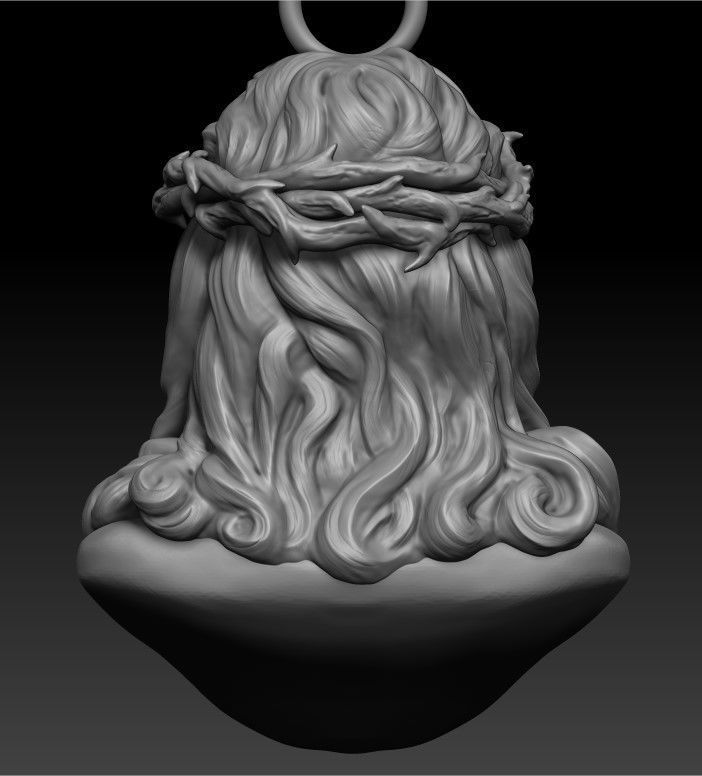 jesus pendant 3D print model_3