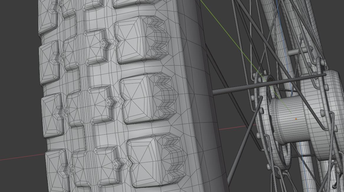 Wheelchair Wheel with Procedural PBR Material Setup 3D model_4