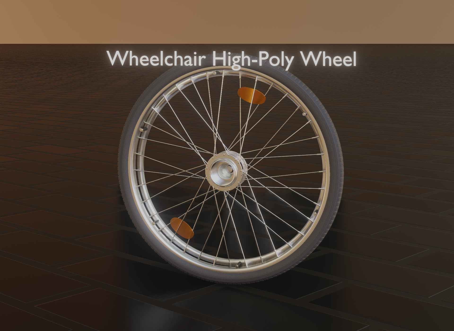 Wheelchair Wheel with Procedural PBR Material Setup 3D model_80