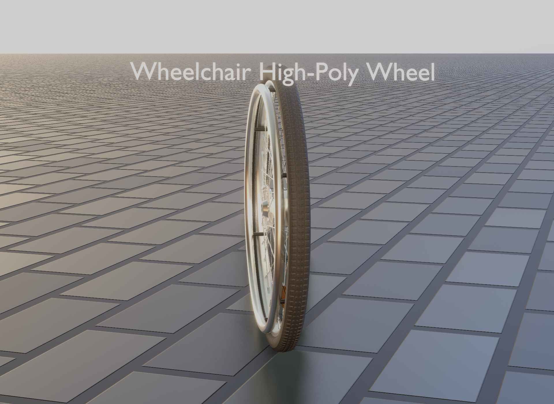 Wheelchair Wheel with Procedural PBR Material Setup 3D model_41